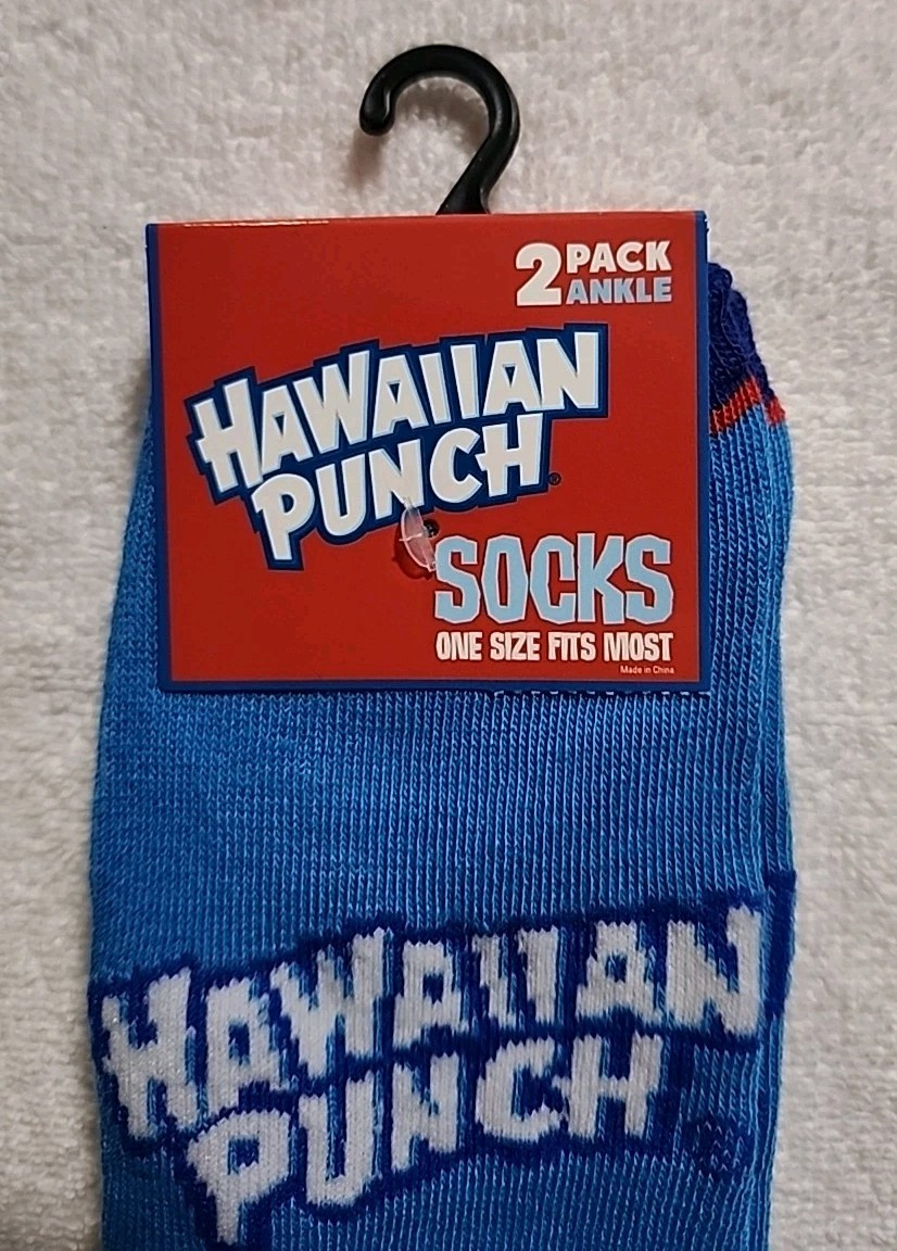 Hawaiian Punch Ankle Socks 2 Pairs One Size Fit Most Hawaiian Punch Socks