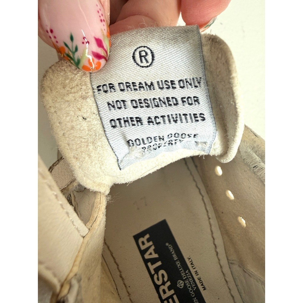 GOLDEN GOOSE Baby Superstar Polka Dot Leather Sneakers Size 17 Designer Luxury