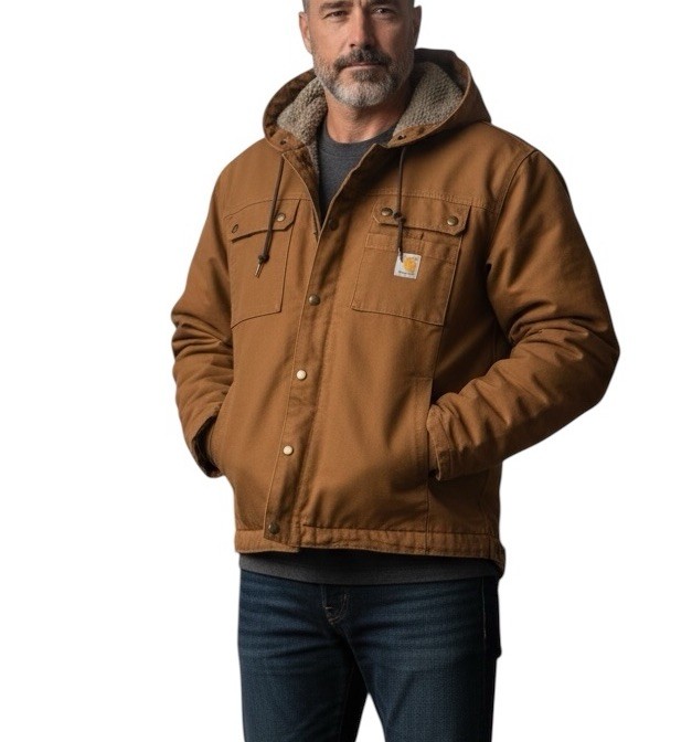 Carhartt Washed Duck Sherpa-Lined Brown Utility Jacket Men’s Size L NWT