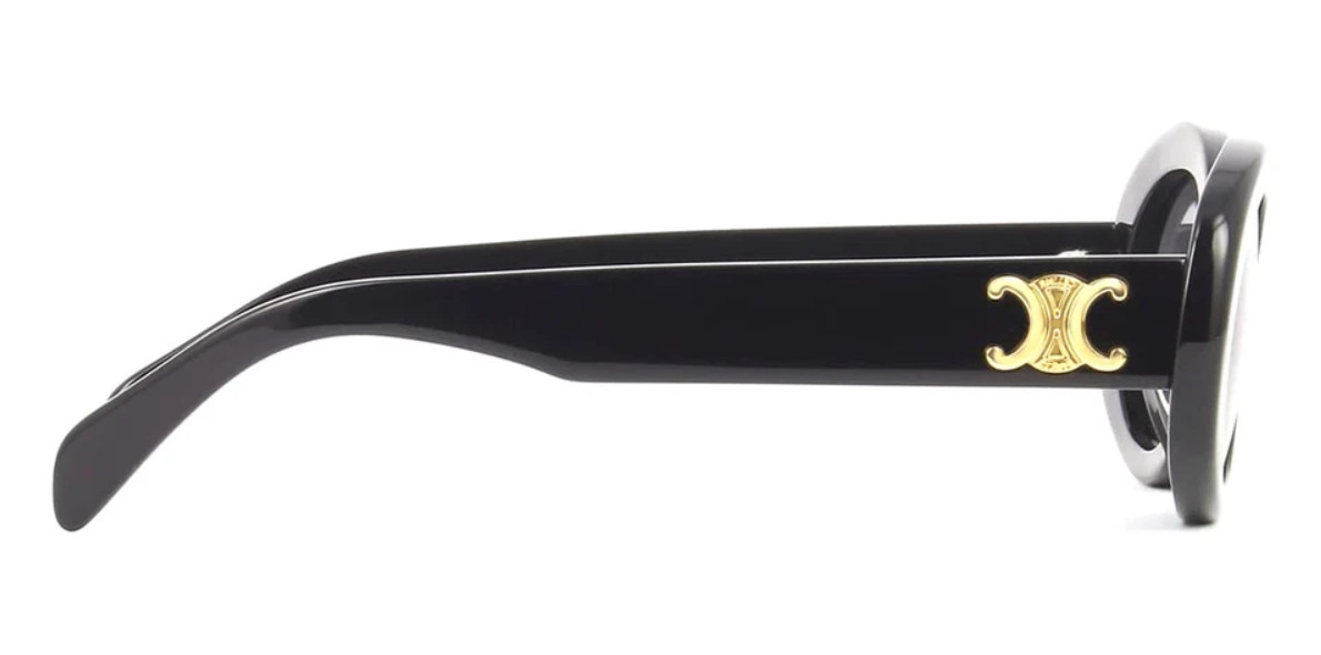 Celine Triomphe CL40194U 01A Shiny Black Smoke Oval Women’s Sunglasses Authentic
