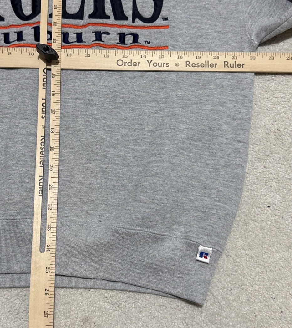 Vintage 90s Russell Athletic Auburn Tigers Crewneck Sweatshirt Mens L Gray USA