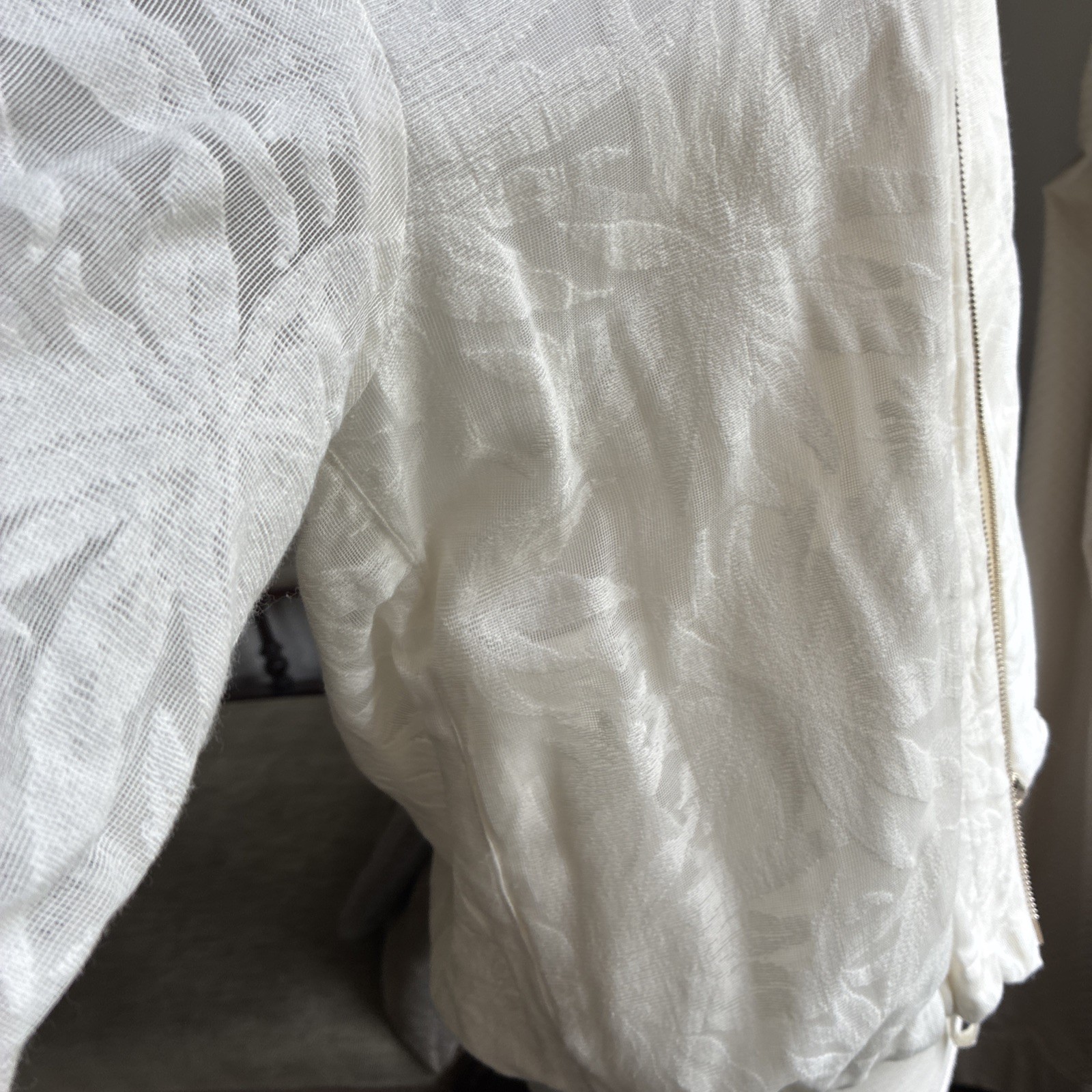 Modern Rarity white textured cotton bomber blouson Lightweight Jacket 12