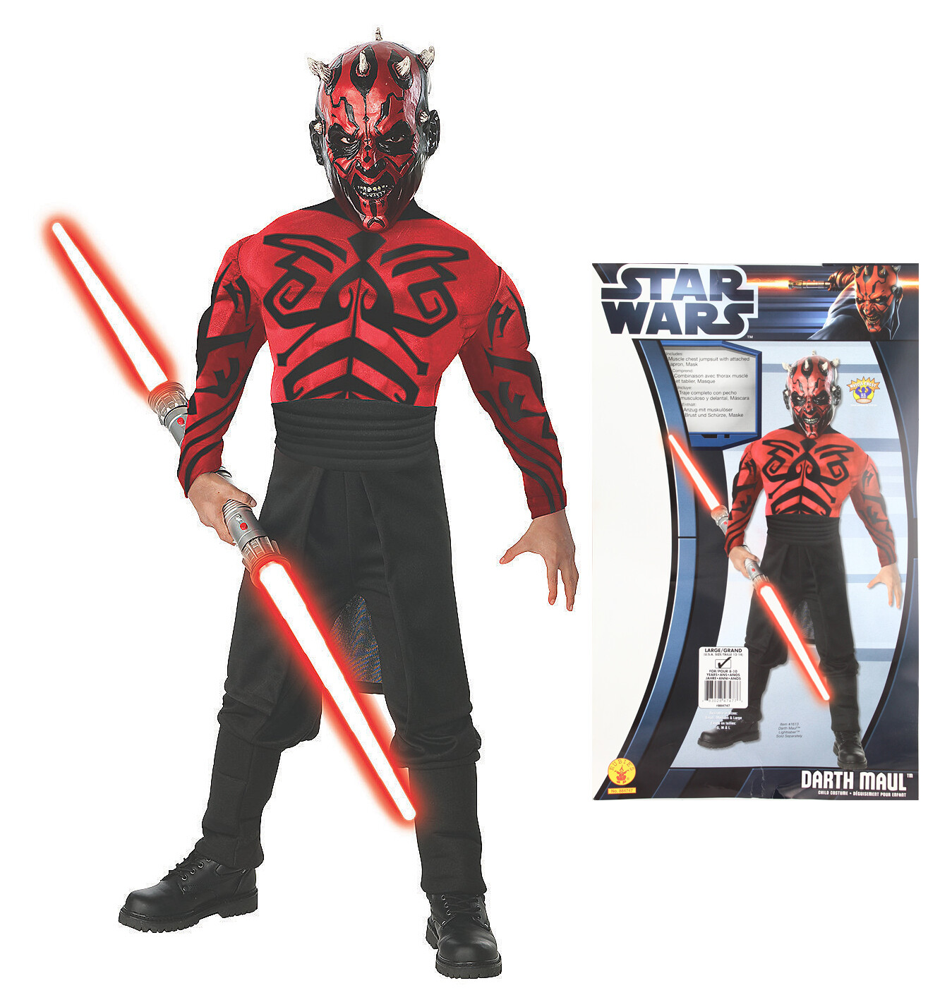 Star Wars Darth Maul Complete Costume Children Size Large 12-14 Halloween Outfit
