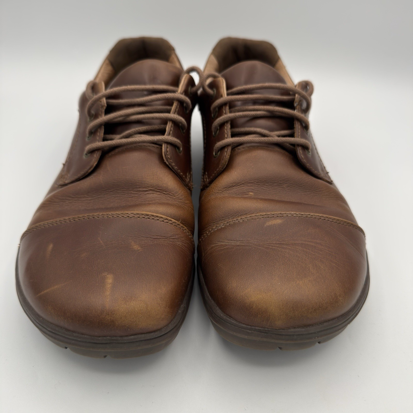 Lems Nine2Five Shoes Men’s 10 Brown Mocha Leather Oxford Barefoot Shoe $160