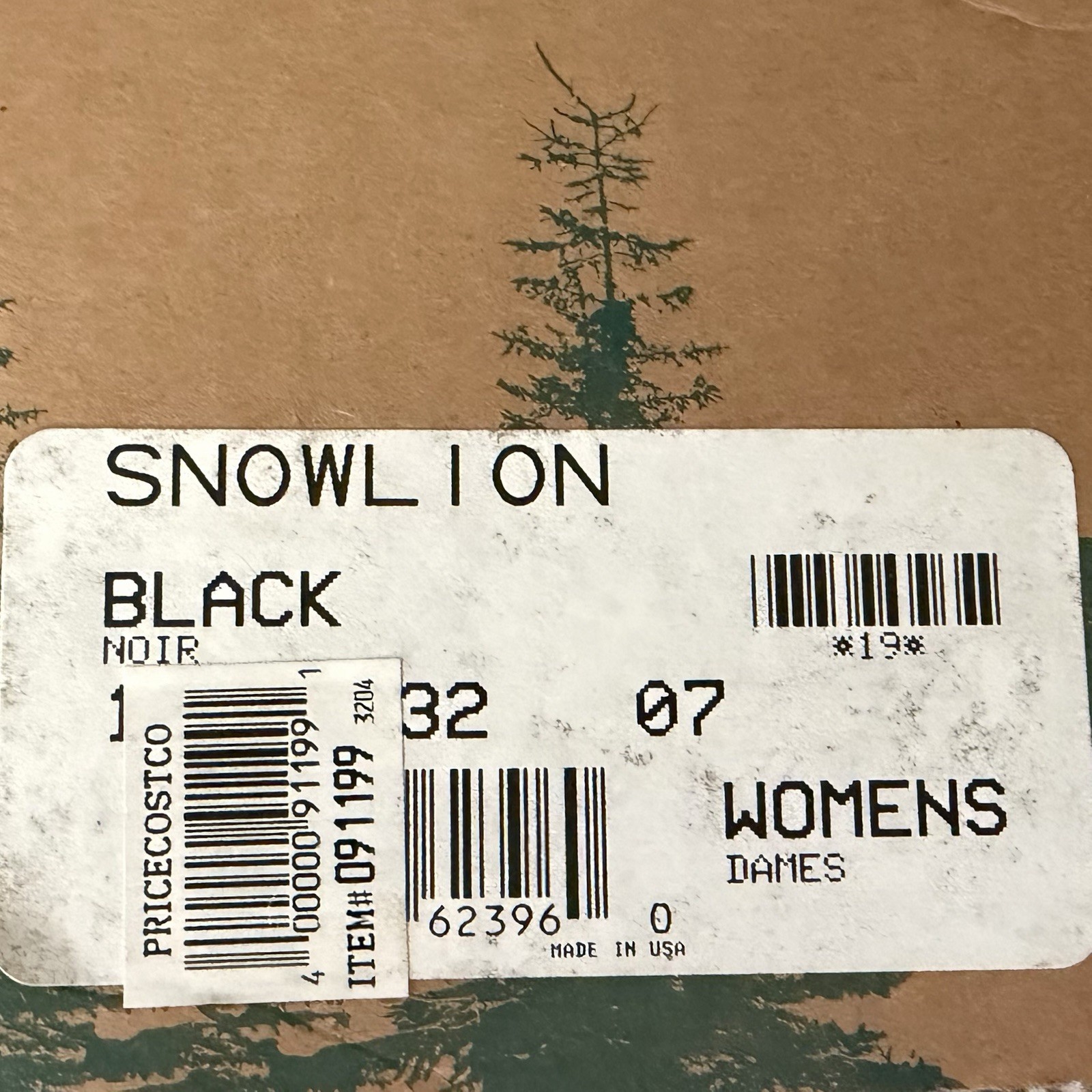 SOREL Womens Snowlion Boots CANADA Snowmobile Arctic Black, Size 7