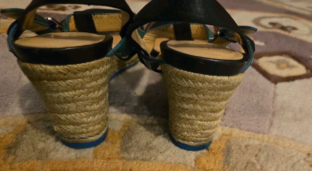 Cole Haan Leather Espadrilles In Shades of Blue Size 8.5M Women’s