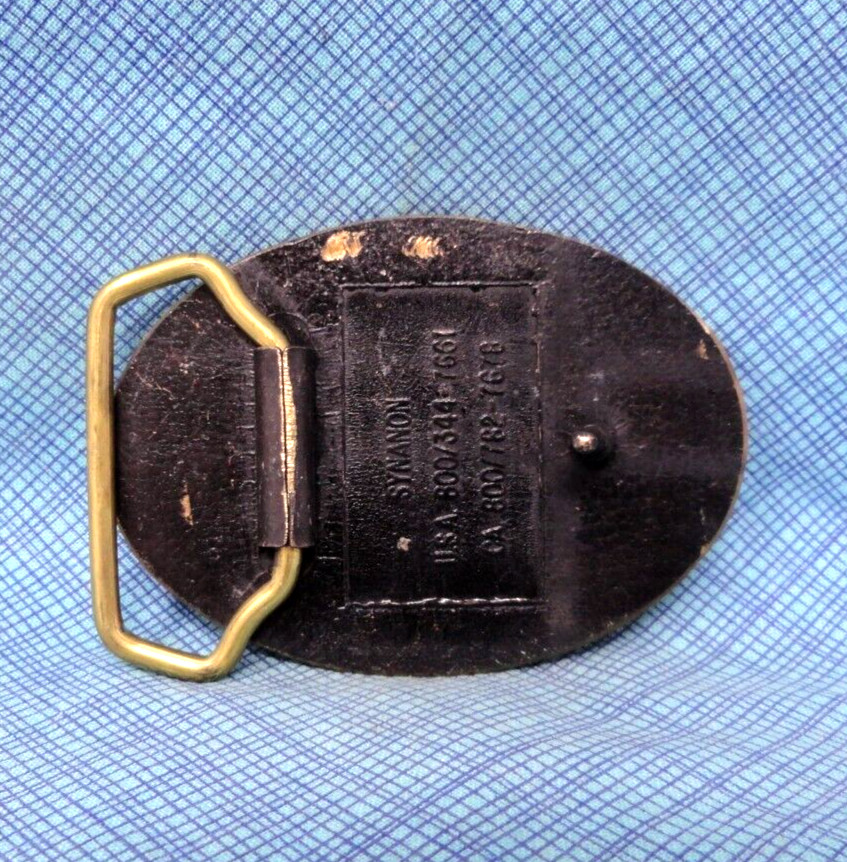 Pacific Bell Emblem Belt Buckle Employee Uniform Brass Vtg 80s Synanon .NOX154