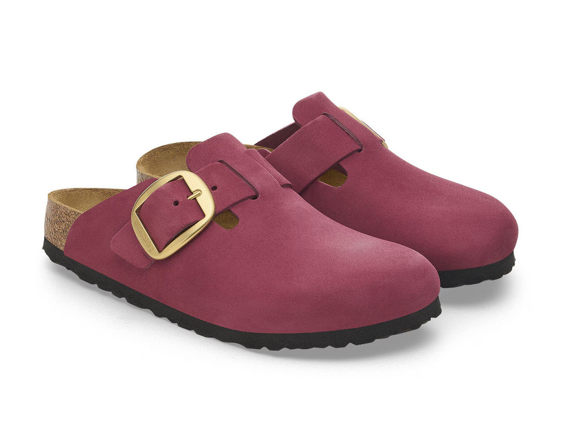 Birkenstock Boston Big Buckle Nubuck Leather Women’s Clog Sandals -Narrow 37-41