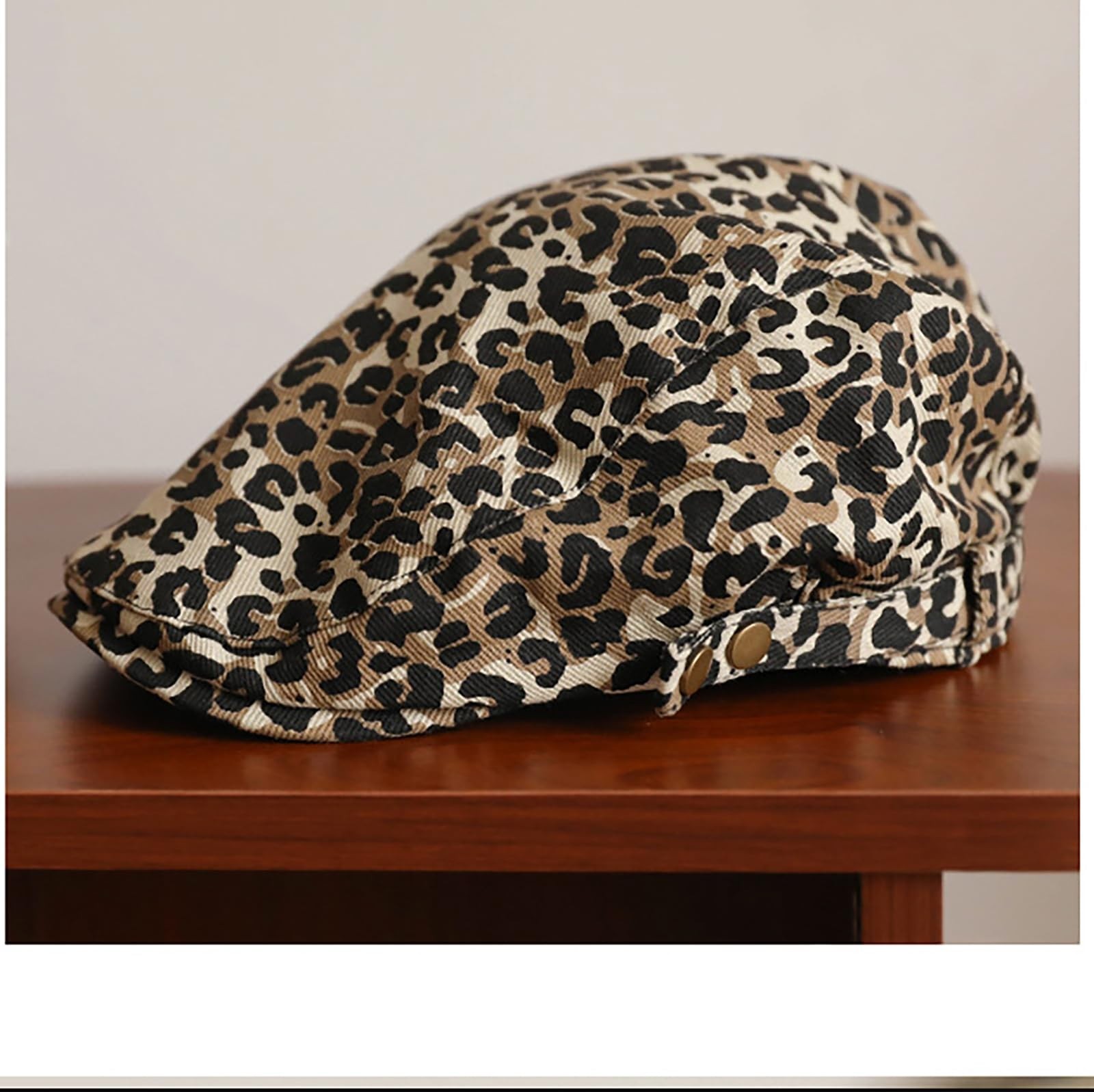 CORIRESHA Women’s Leopard Print Newsboy Cap Classic Adjustable Gatsby Cabbie …