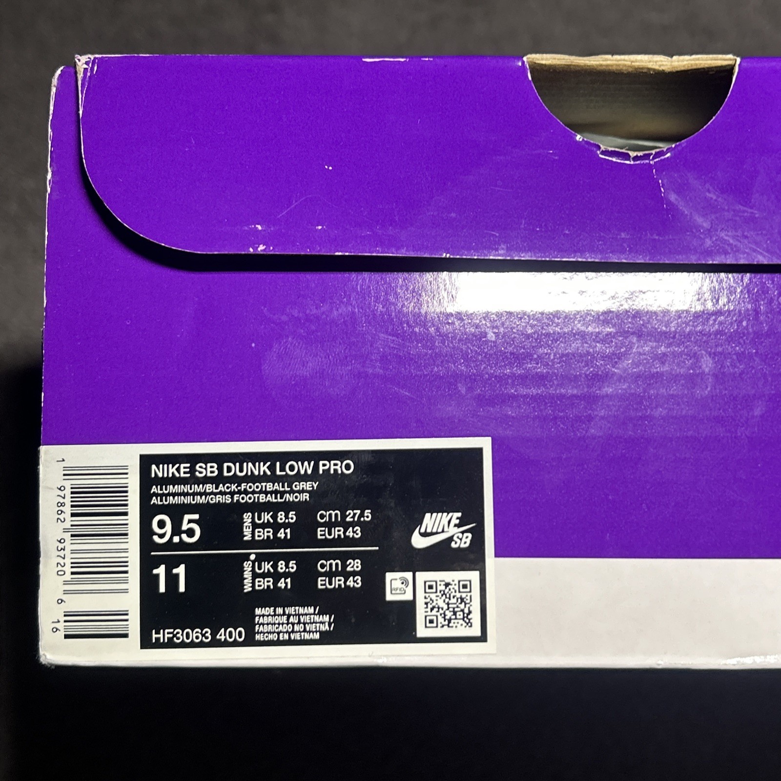 Nike SB Dunk Low Pro Aluminum Grey Size 9.5 Mens Brand New HF3063-400