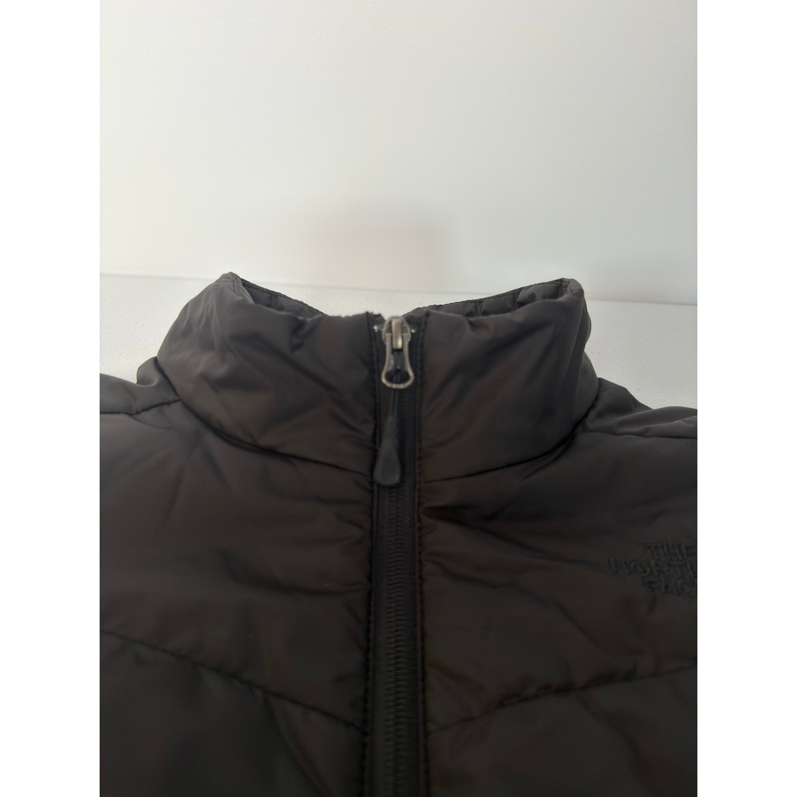 The North Face Womens Black Quilted Puffer Jacket Full Zip Insulated Coat L