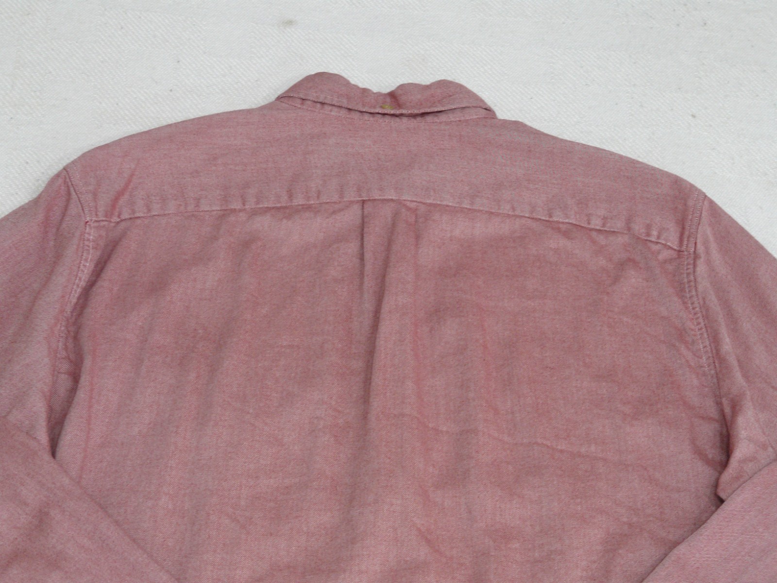 J Crew Work Shirt Mens M Washed Red Button Down Cotton Diagonal Twill Brushed