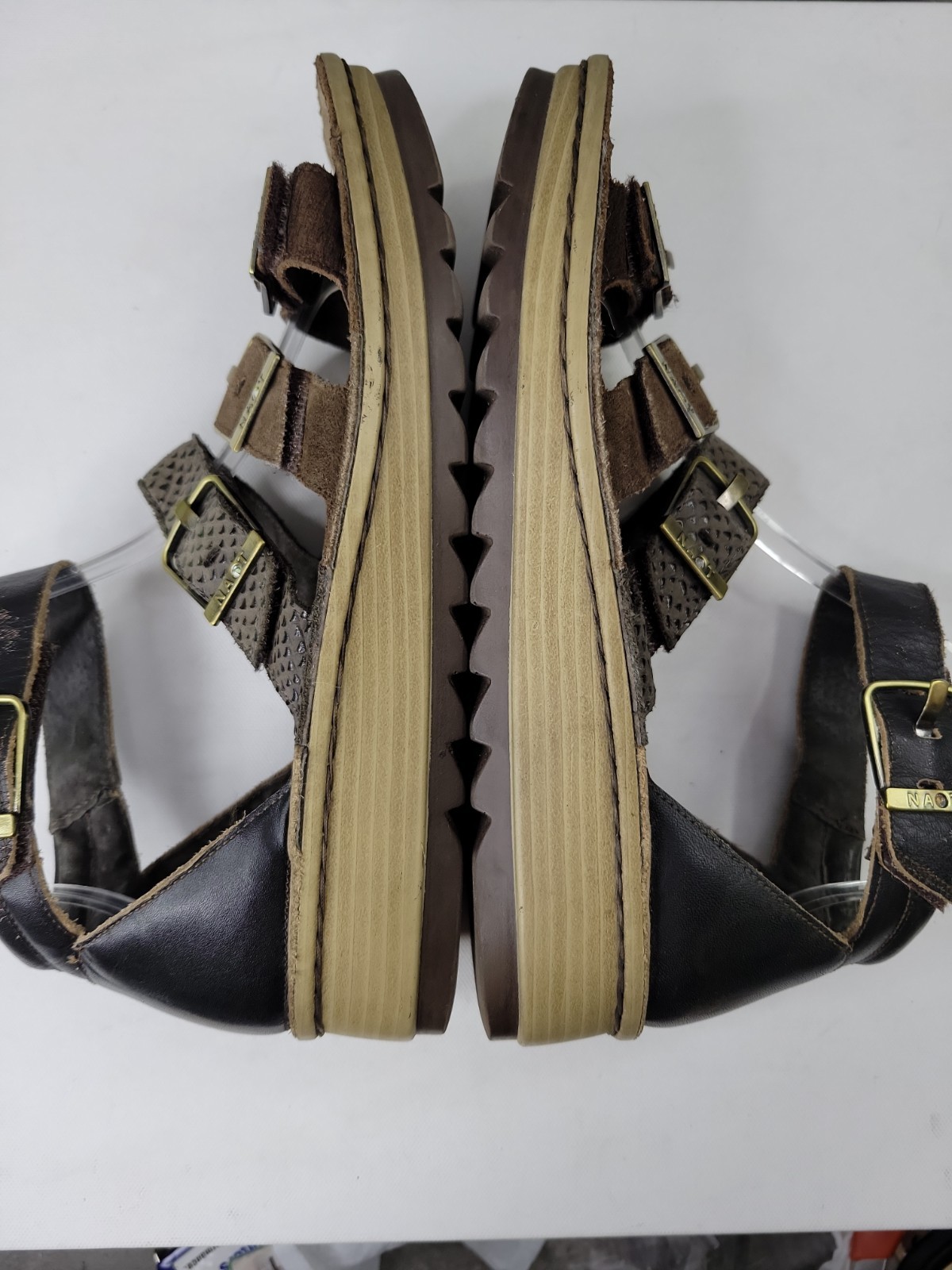 Naot Begonia Gladiator Brown Leather Ankle Strap Comfort Sandals EU 40 US 9-9.5