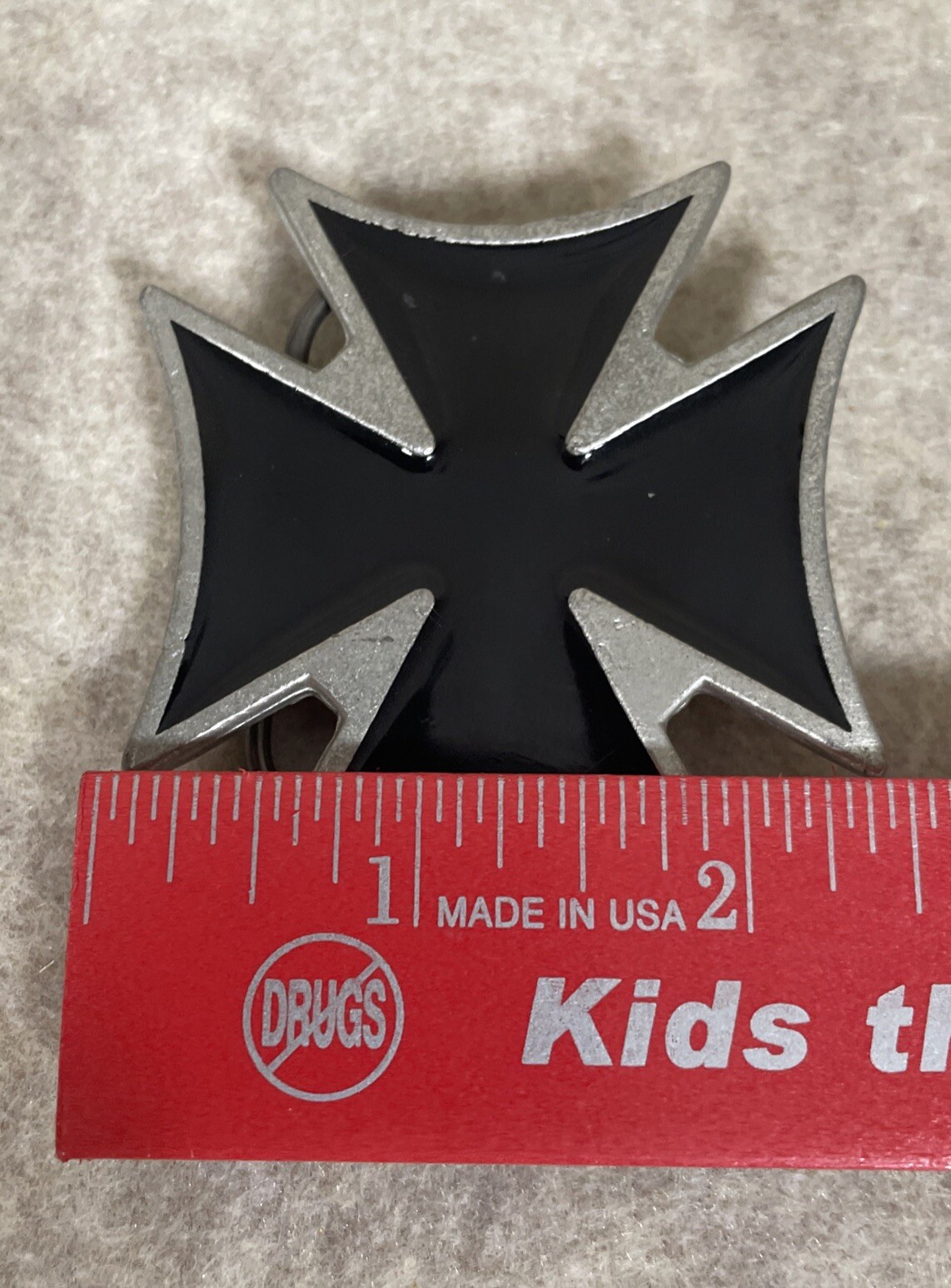 Iron Cross Dress Belt Buckle Motorcycle Biker Goth Punk Cowboy Vintage 90s