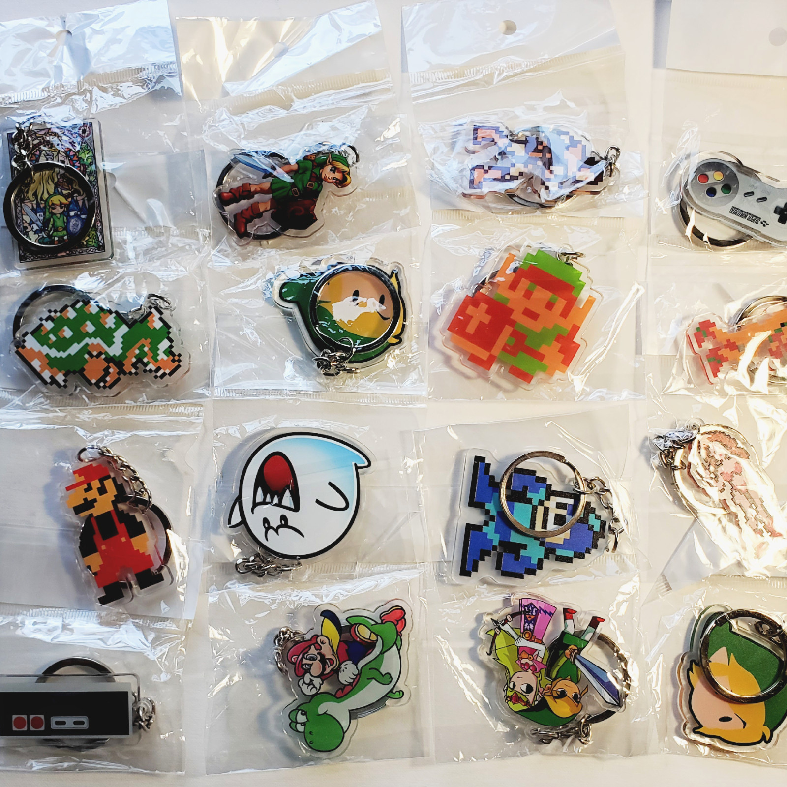Acrylic Nintendo keychains / Mario Yoshi Link Zelda Tyson Bowser Samus NES SNES