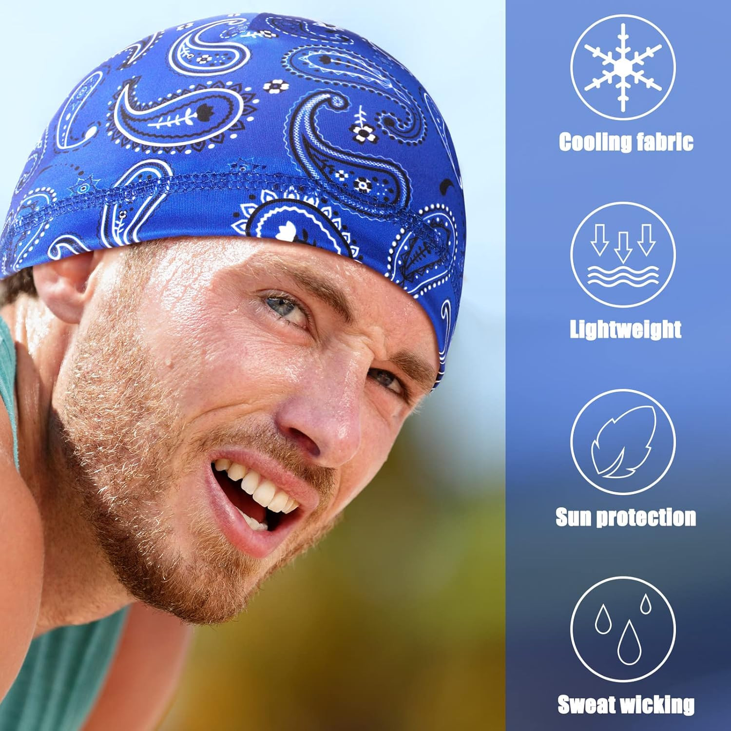 10 Pcs Men Skull Caps Cooling Welding Hard Helmet Liner Cycling Skull Caps Wicki