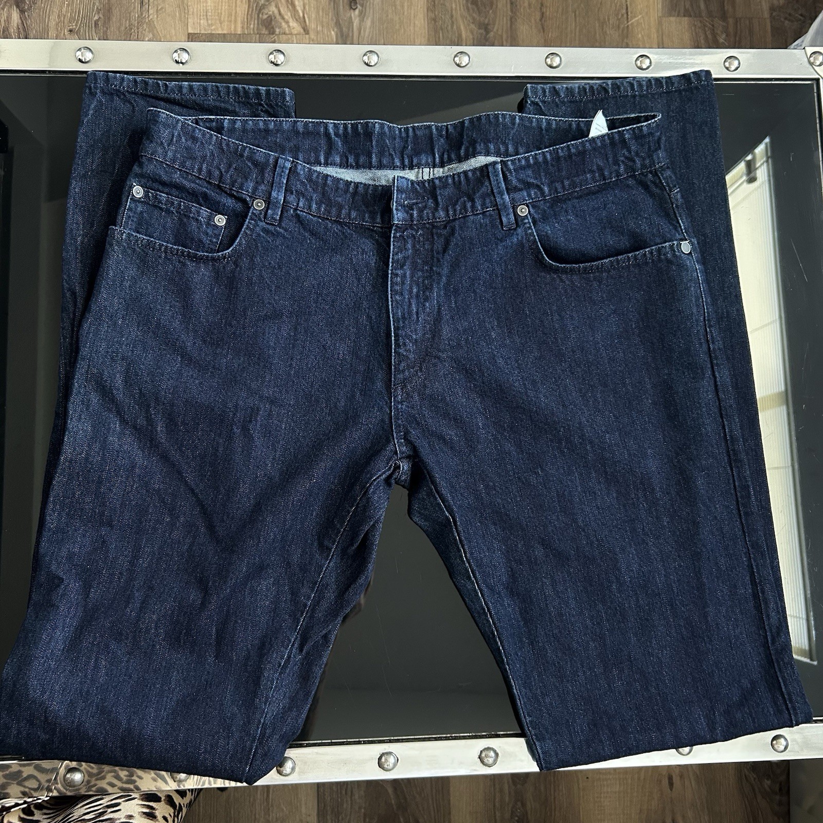 Salvatore Ferragamo Dark blue men’s denim jeans with a relaxed fit