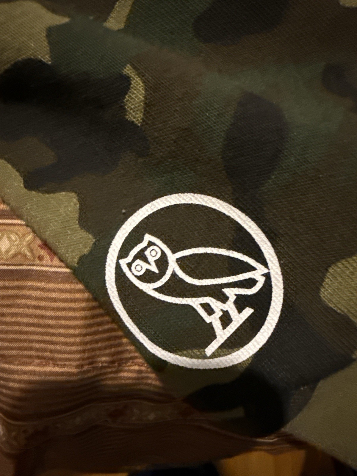 A Bathing Ape x OVO Full Zip Shark Camo Cotton Fleece Hoodie Black/Green XL