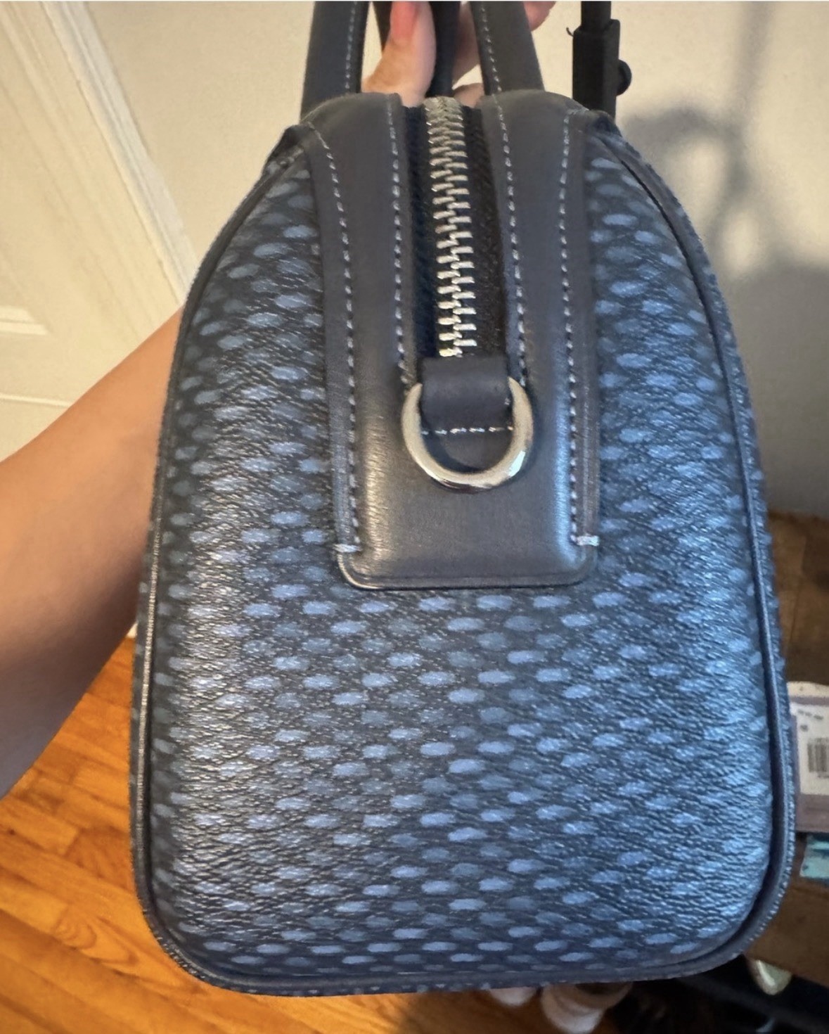 Coach Mini Bennett Satchel in a blue-grey Crossgrain Leather F29669
