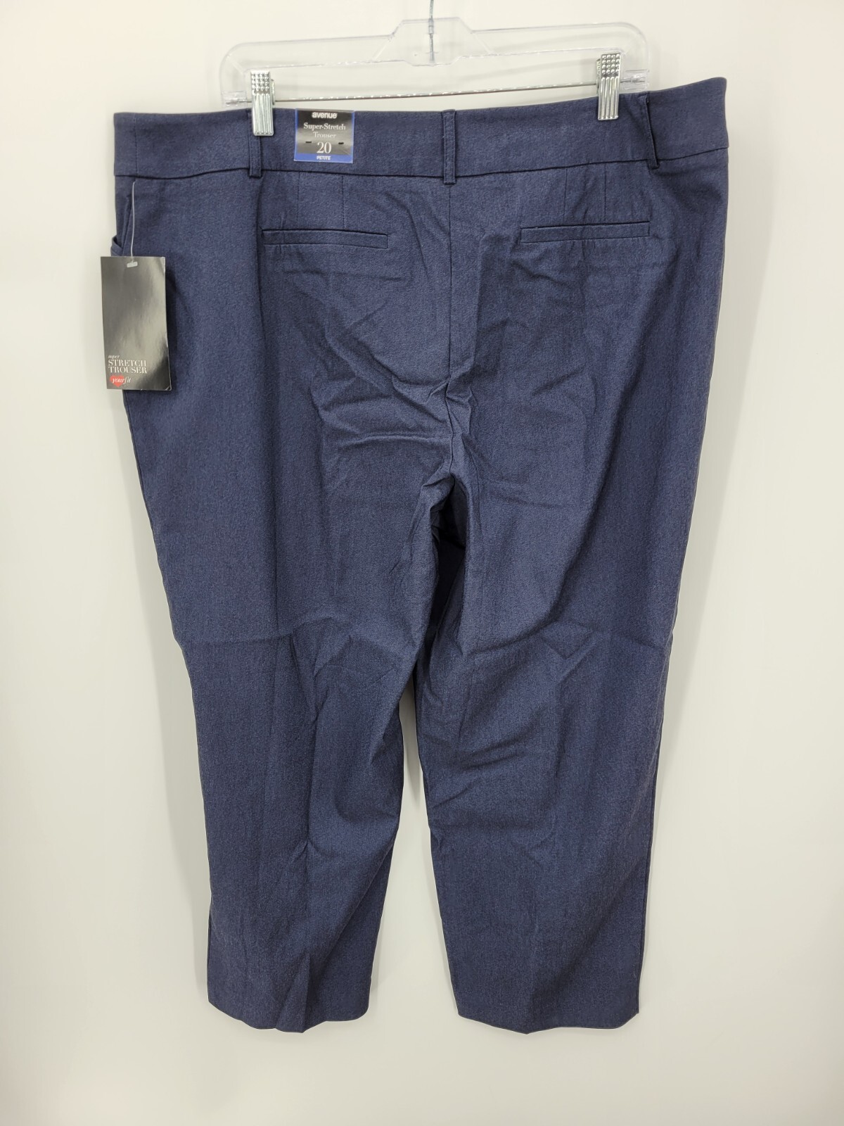 Avenue Pants Womens 20 Petite Blue Flat Front Tapered Casual Career Preppy NWT