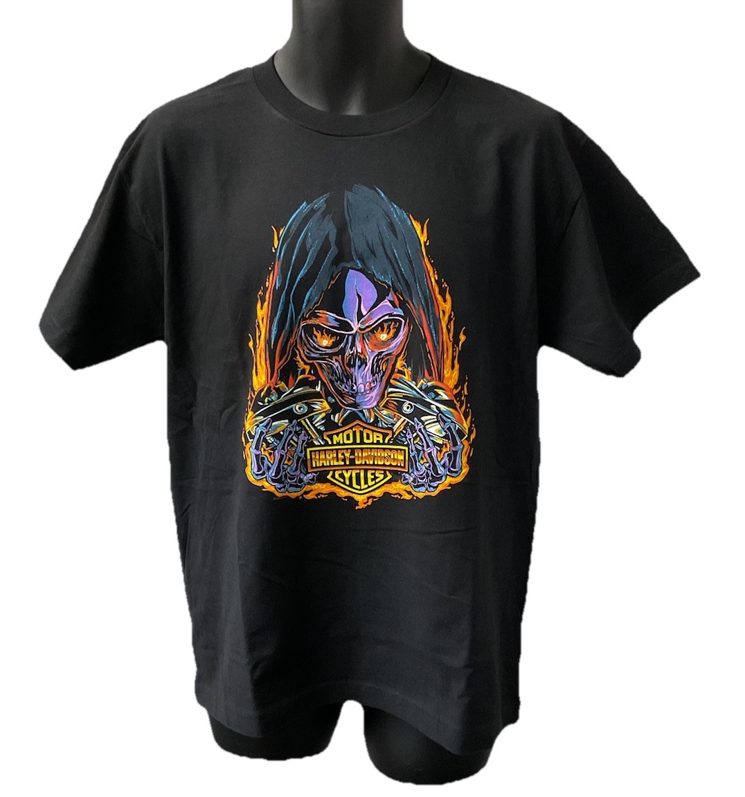 Harley Davidson Men’s Flame Reaper Short Sleeve T-Shirt Black 3002847-BLCK