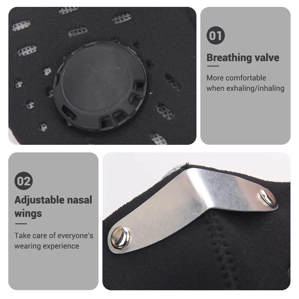 Anti Pollution Face Mask with Activated Carbon Filter Military Grade Protection