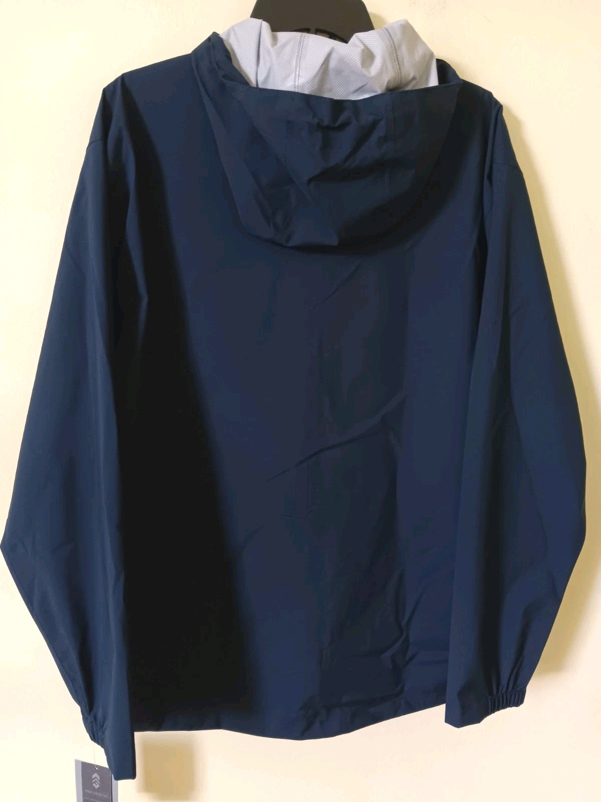 Free Country Mens Waterproof Rain Jacket X20 Full Zip Hooded Size L Blue NWT $21