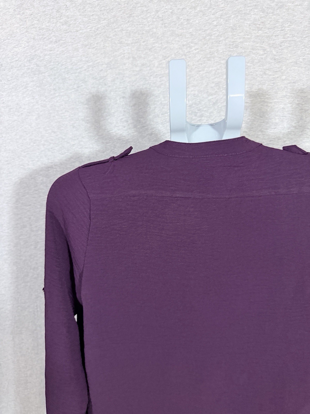 Calvin Klein Women XS Shirt Top Aubertine Purple Button Up Long Sleeve