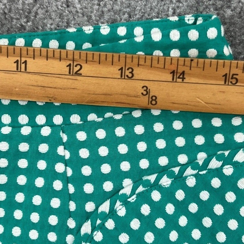 Laundry by Shelli Segal Polka Dot Mini Skirt Retro Pinup Size 4 Green Mod Preppy