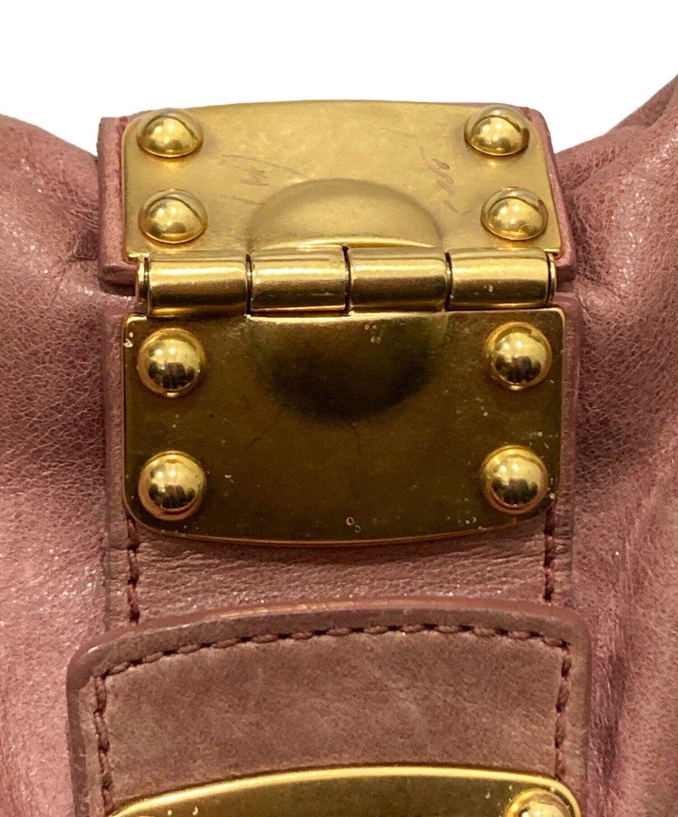 MIUMIU Handbag 2 Way Top Handle Shoulder Strap Pink Gold Lock Authentic