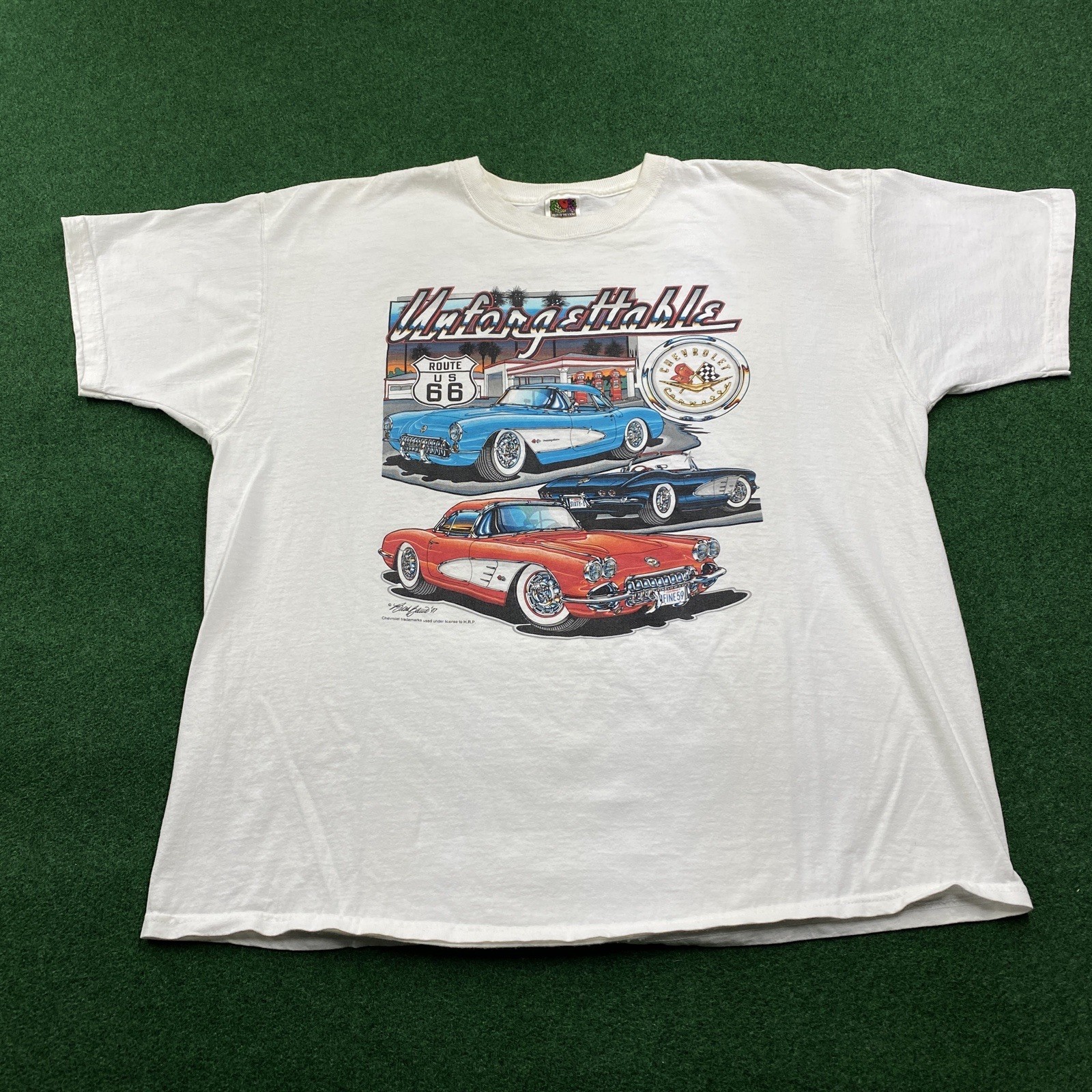 Vintage Chevrolet Shirt Mens 2XL White 90S Chevy Classic Cars Tee USA 1997