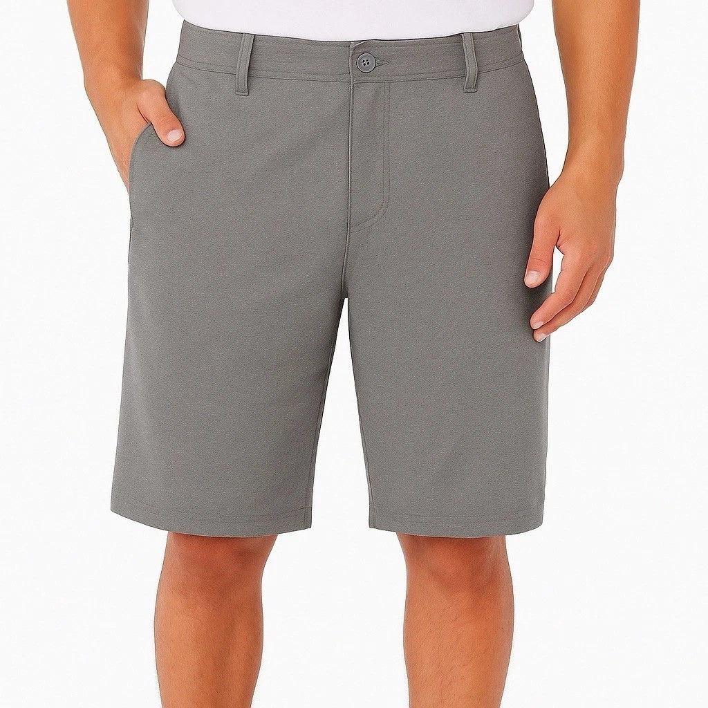 Hang Ten Men’s Regular Fit Hybrid Walk Shorts, Gray, Size 32