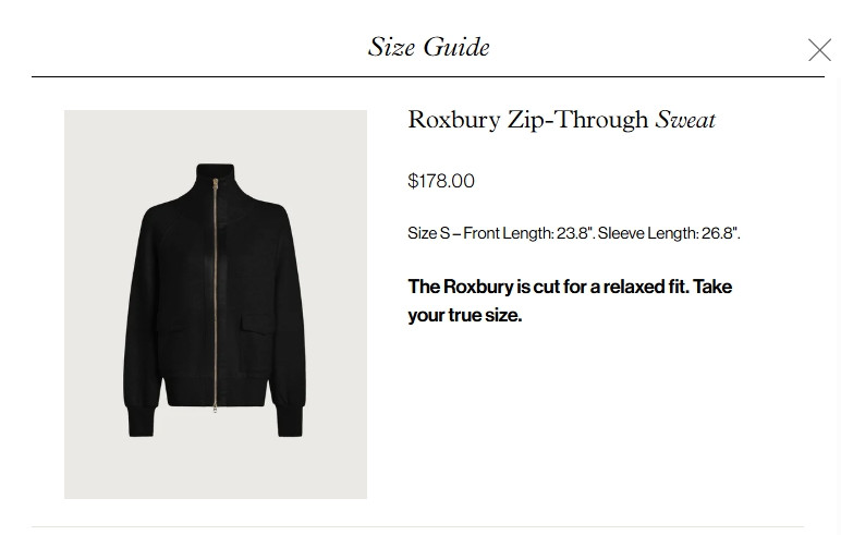 🧡*NWT*Varley Roxbury Zip-Through DoubleSoft® Fabric Women’s Size S – Black $178