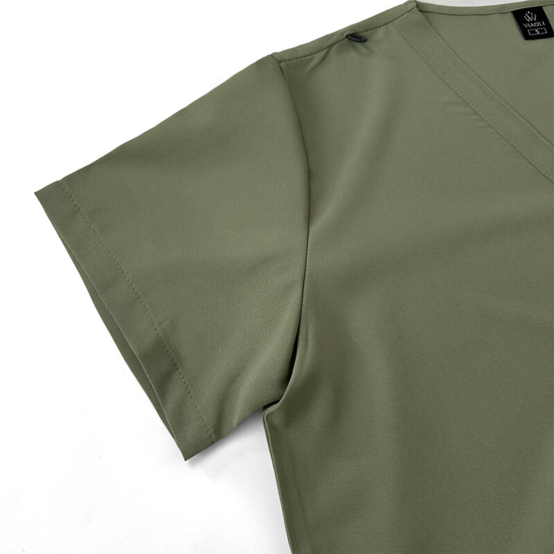 Unisex Stretch Jogger Nurse Uniform Scrub Sets Women Men V-Neck Top Elastic Pant