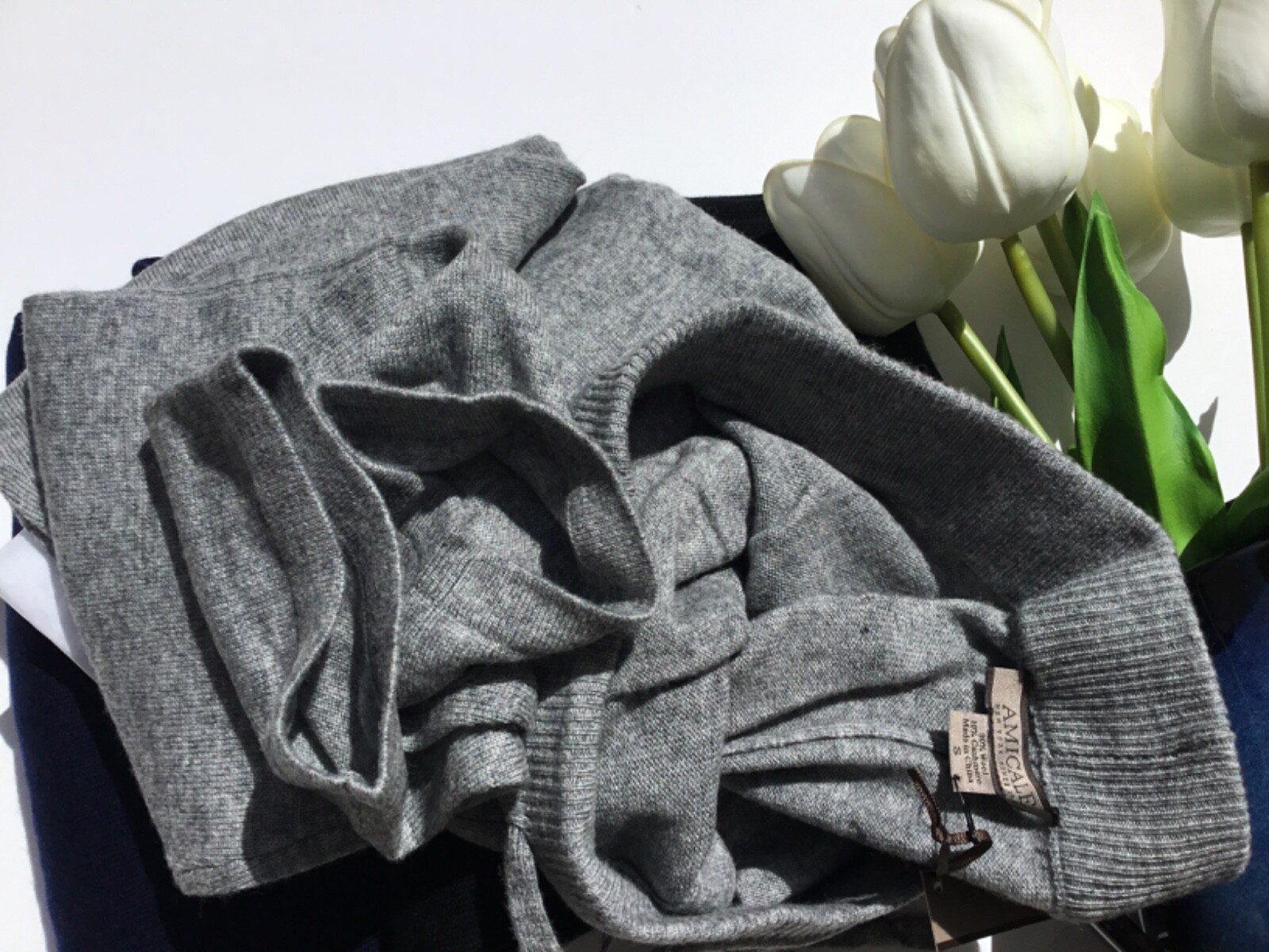 AMICALE Men’s GREY MEDIUM 90% wool 10% cashmere Lounge jogger pajamas Pant $295