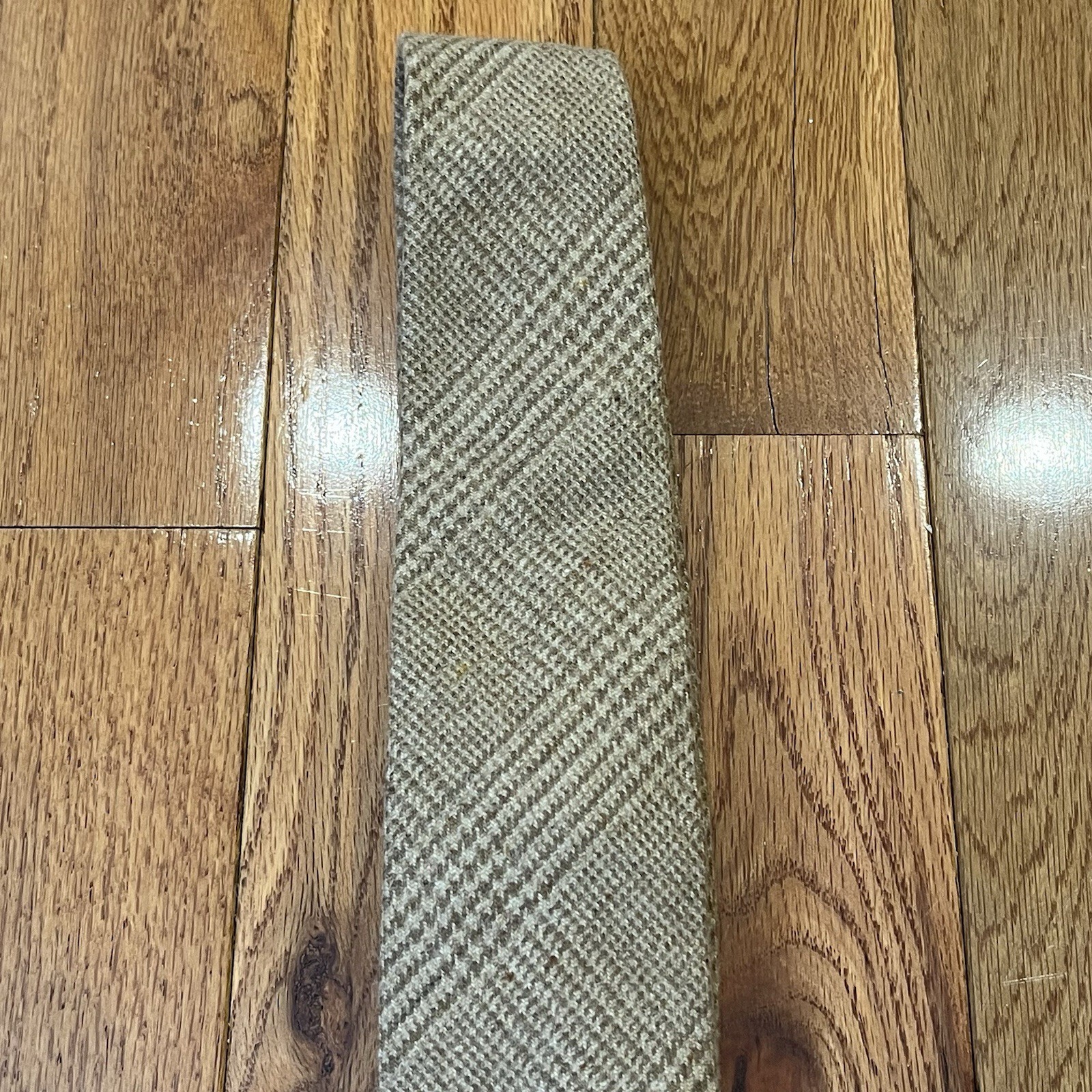 Ralph Lauren Purple Label Tie Glen Plaid Wool Neck Tie Hand Rolled Italy Made