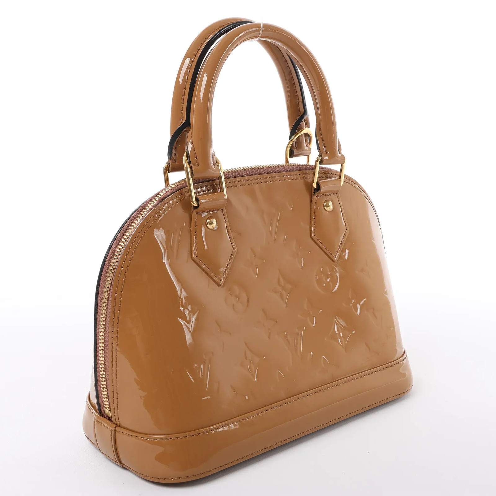 Louis Vuitton Alma BB Monogram Vernis 2Way Handbag in Brown M91585
