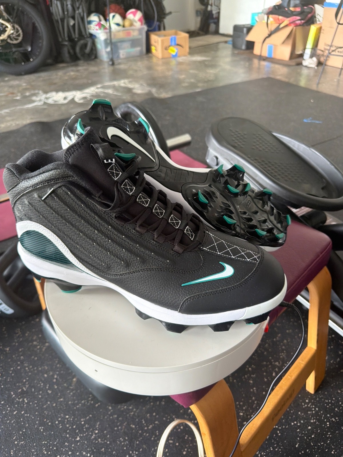 Nike Griffey 2 MCS Freshwater Men’s Baseball Cleats Size 15 Black/Teal