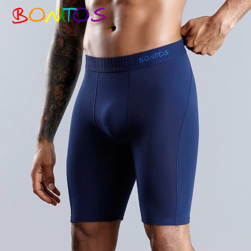 Men’s Long Leg Cotton Boxer Shorts Soft Stretch Breathable Premium Underwear
