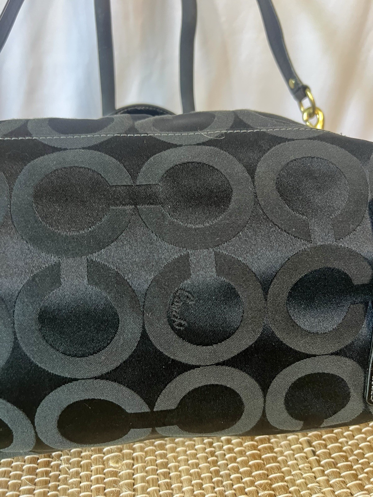 Y2K Coach 12943 Madison Op Art Sabrina Satchel in Black