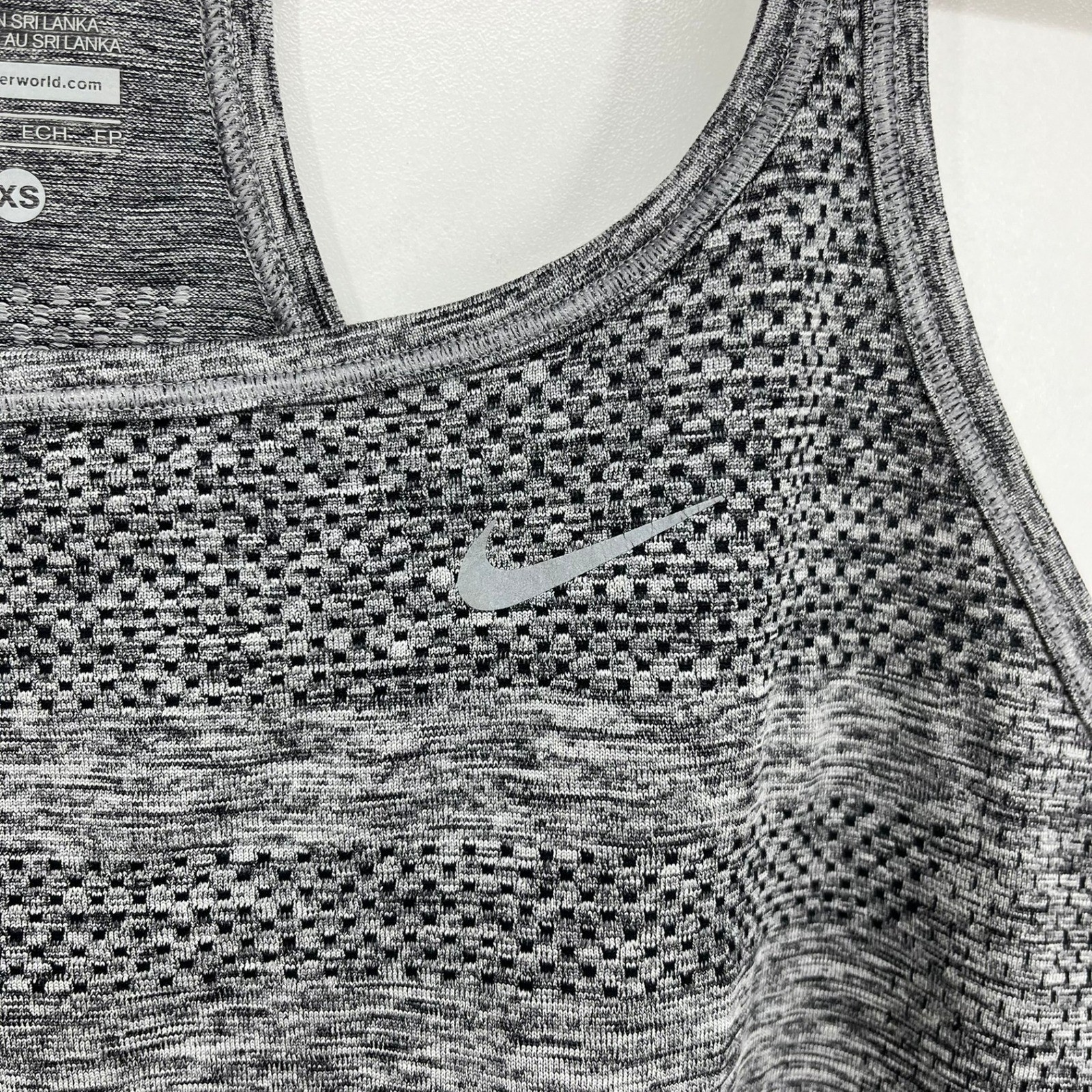 Nike Dri-FIT Womens Space Dye Racerback Tank Top Grey Black Size XS