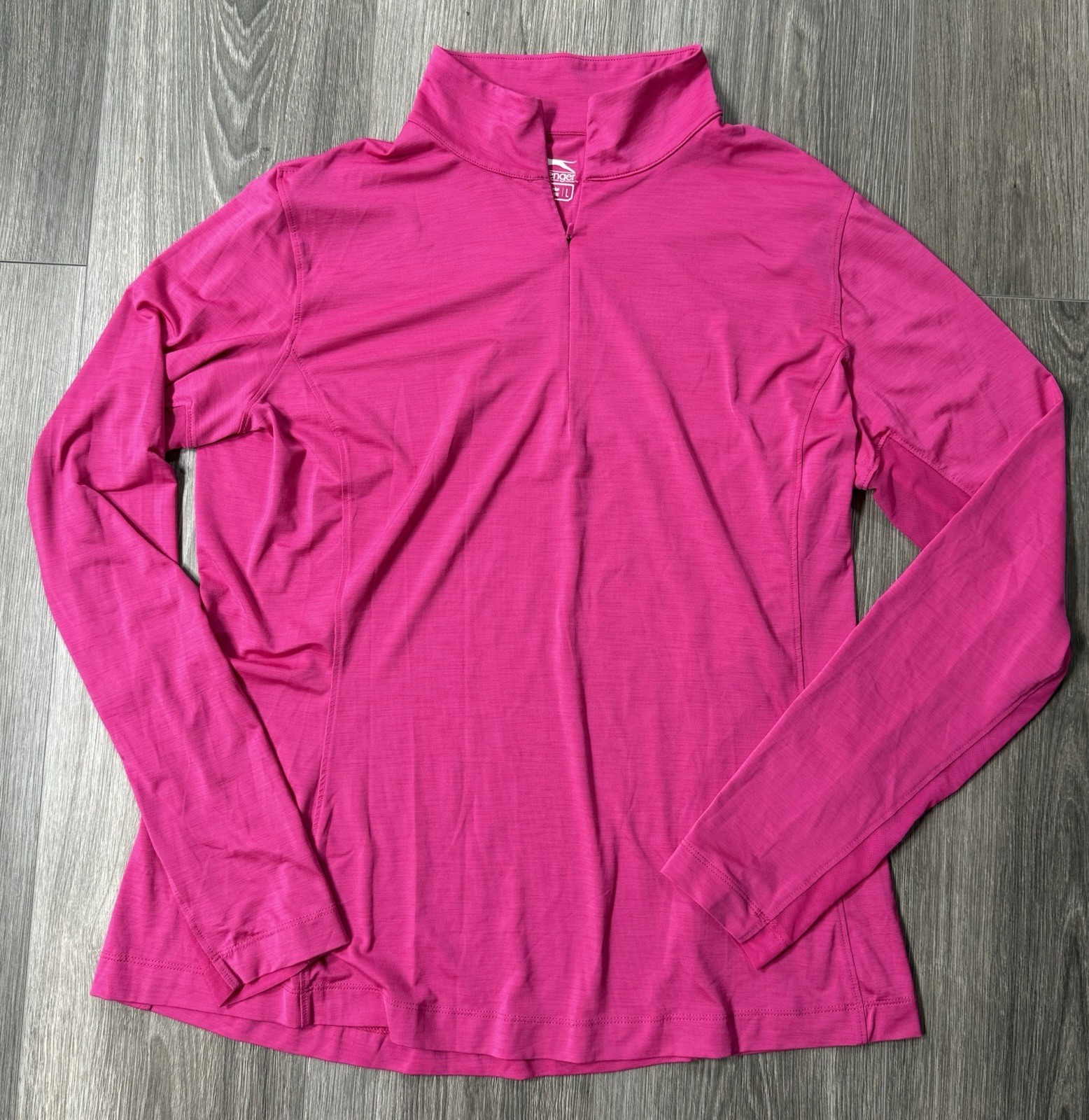 Slazenger Golf Women’s 1/4 Zip Pullover Pink Mesh Long Sleeve Large