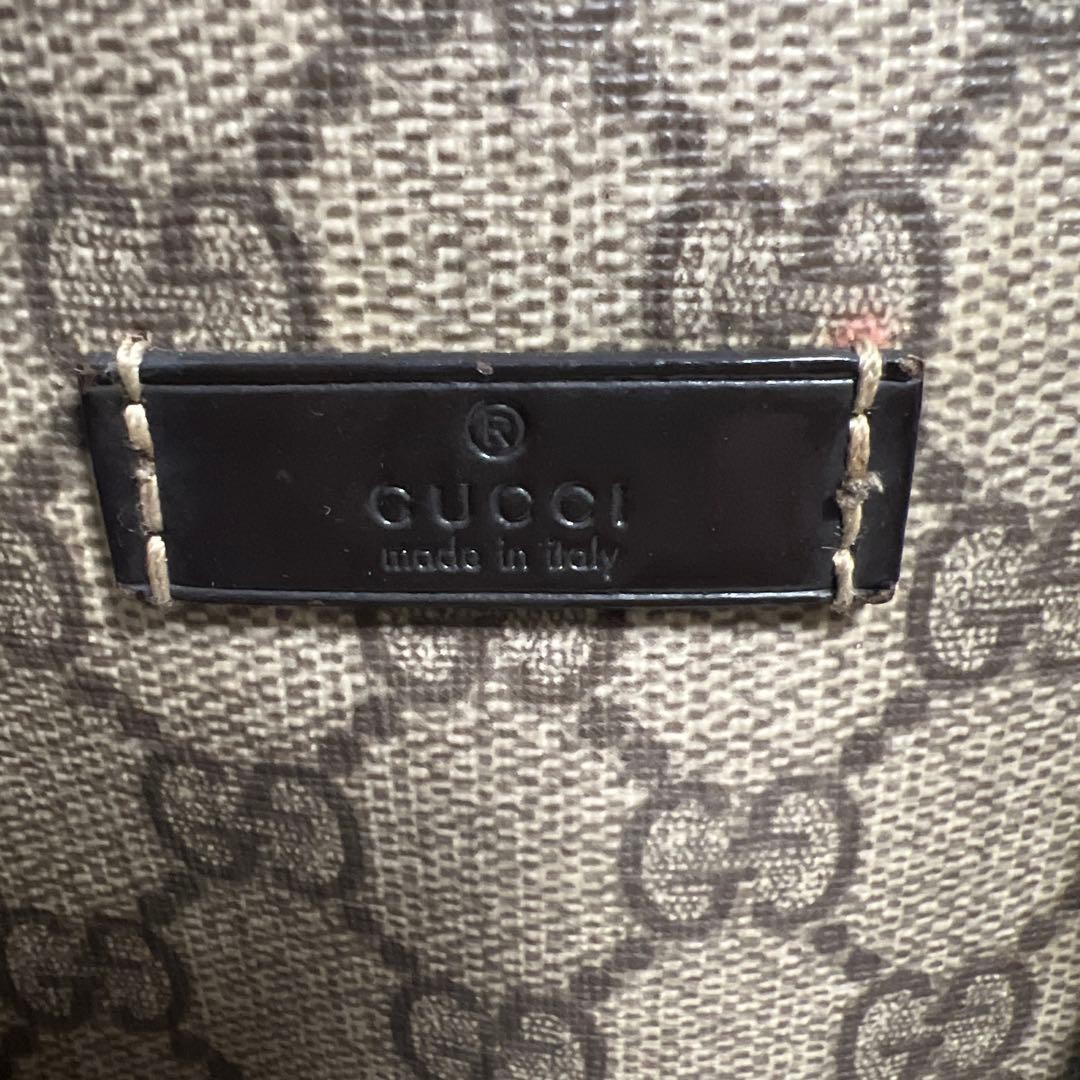 Gucci GG Pattern Handbag Beige Black Gift Present 0607b