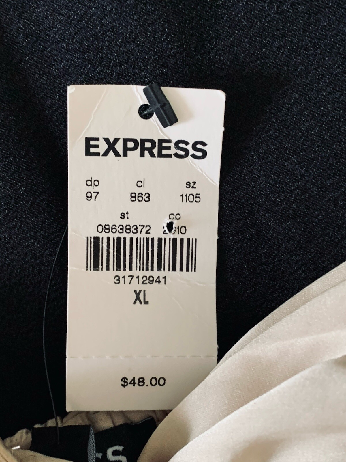 Express Strapless Peplum Pleated Satin Top Sz XL Beige Champagne Romantic Fairy