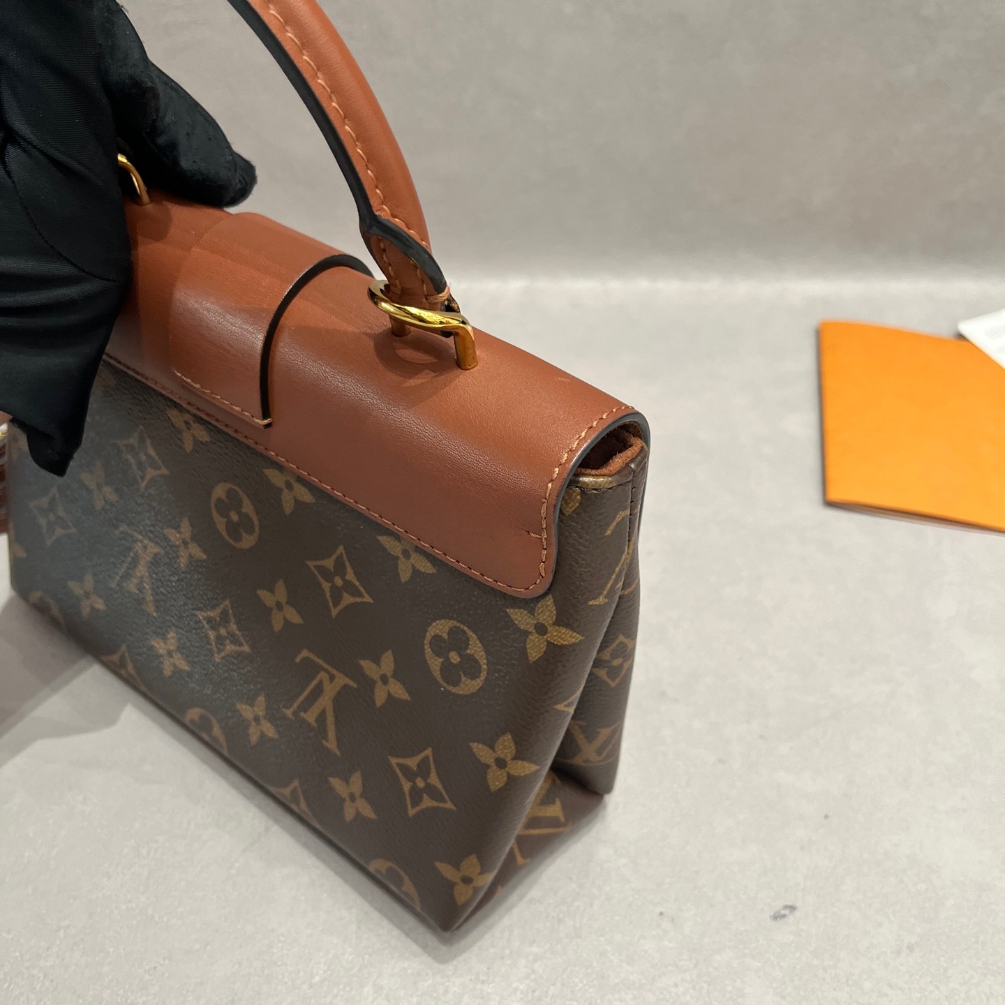 Louis Vuitton Locky BB Small Brown Monogram Caramel Top Handle Crossbody US Ship