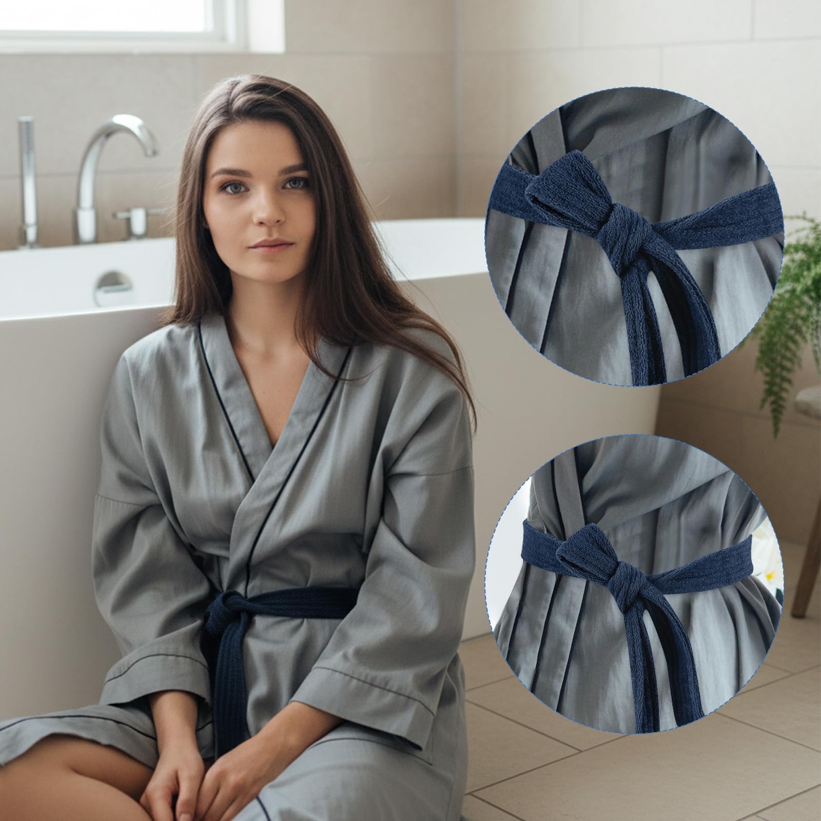 TIESOME Robe Belt Replacement, Tie for Women & Men, Robes 11, Navy Blue