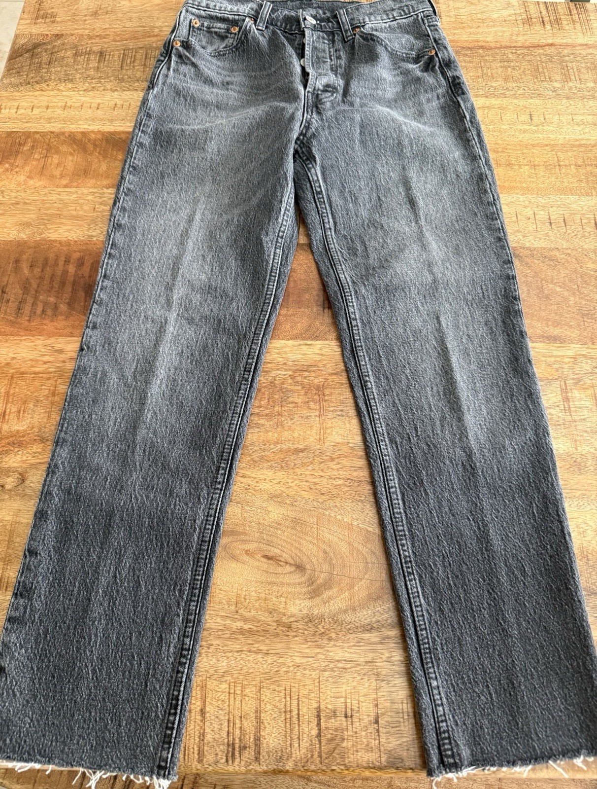 GAP Cheeky Straight Jeans Womens 26 High Rise Black Raw Hem Denim Trendy