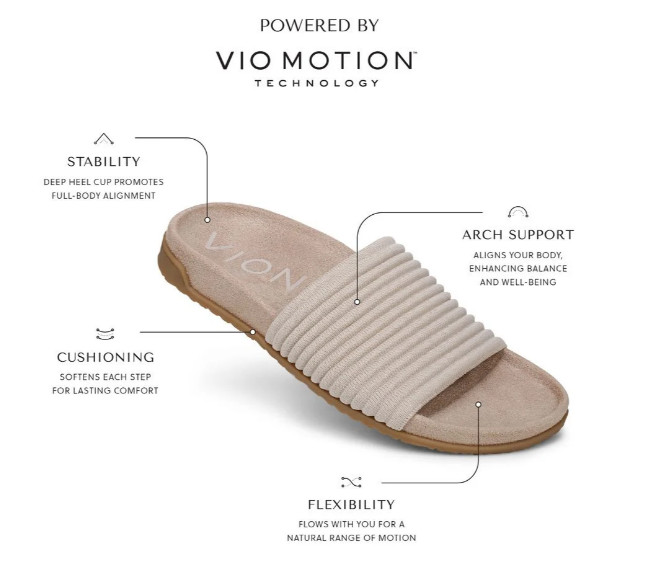 VIONIC Women’s Evie Knit Slide Sandal, Vapor Silver (NEW WT)