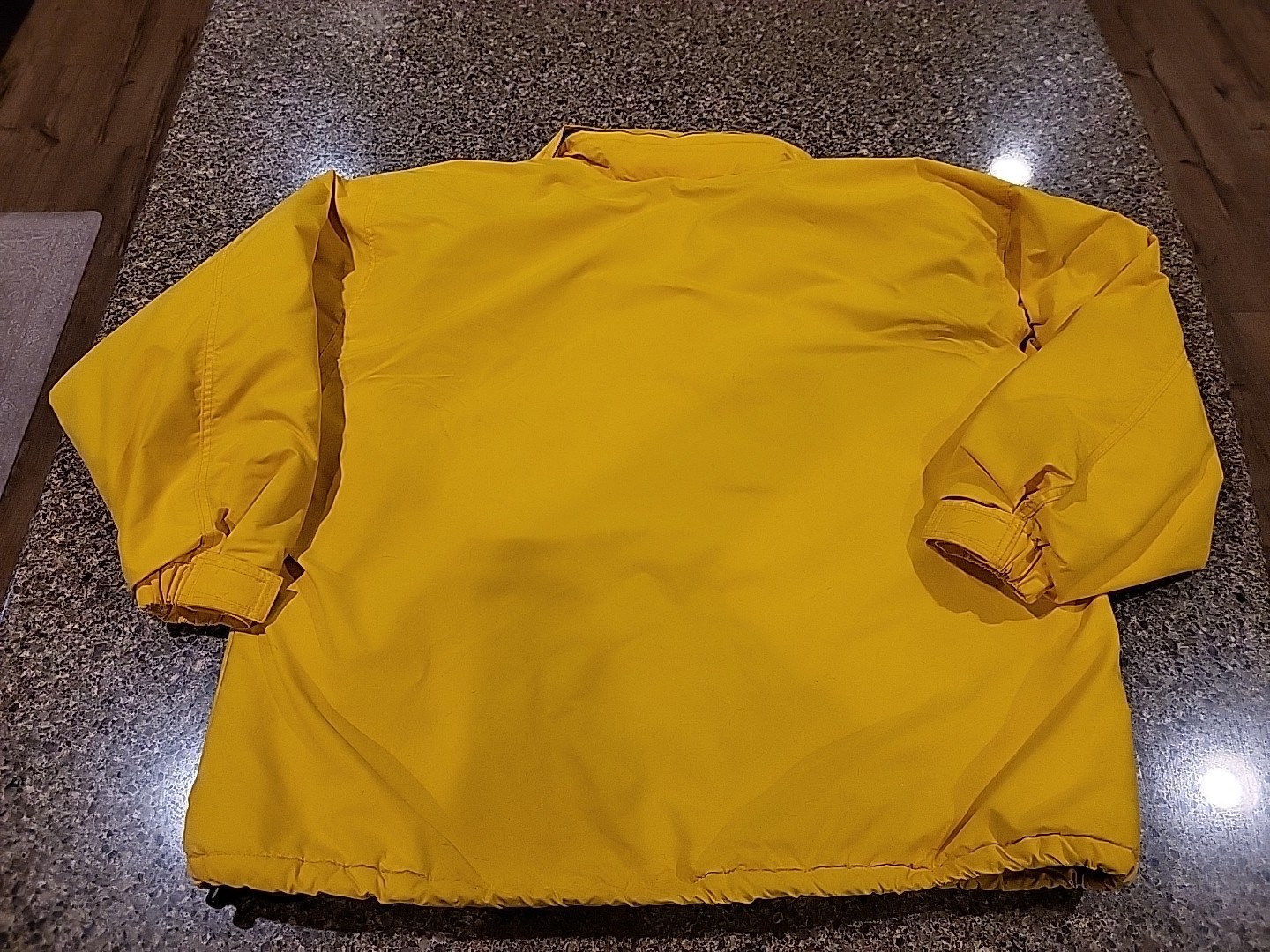 Vintage Sports master Yellow 1/4 Zip Pullover Jacket Large Lined w/Hood USA
