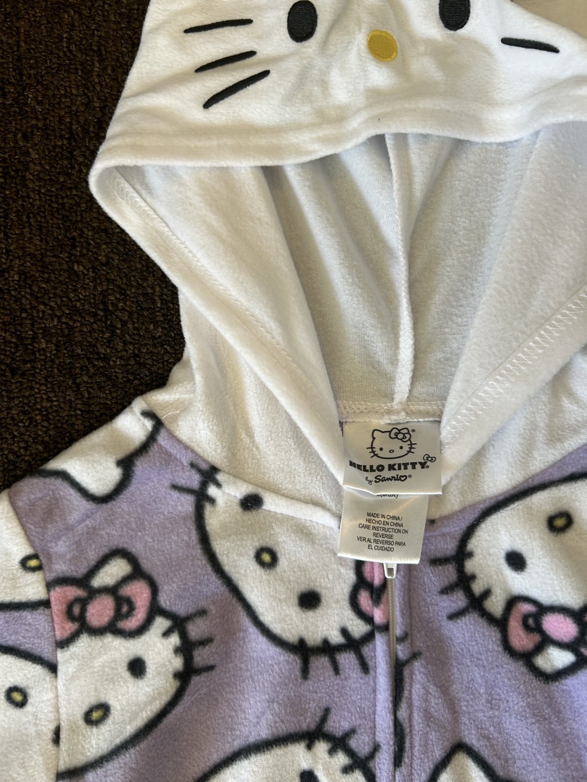 NWT Hello Kitty Hooded Costume Print Fleece Pajama Sleeper Size S (6/6x)